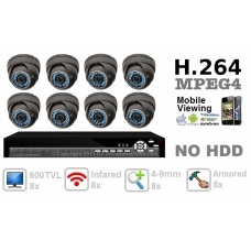 600TVL 8 ch channel CCTV Camera DVR Security System Kit Inc H.264 Network Mobile Access DVR and SONY 4-9mm Varifocal All-weather Vandal Proof IR 30M Camera